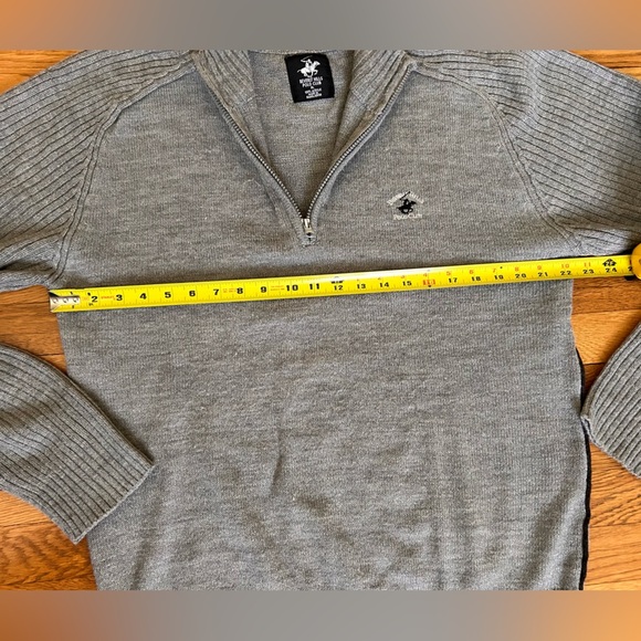 Beverly Hills Polo Club Men’s Gray Quarter Zip Sweater - Size XL - Picture 7 of 10